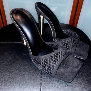 Black Mesh Women's Heels